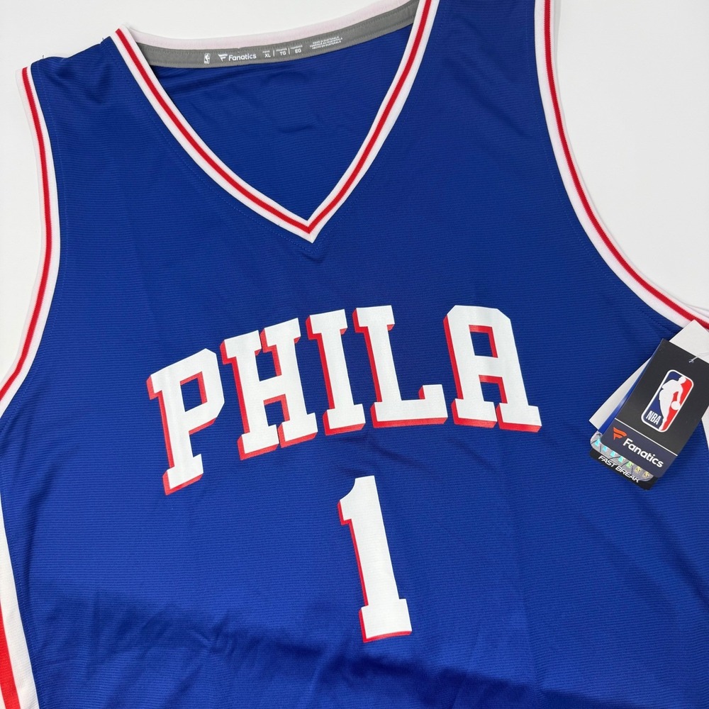 Fanatics NBA Philadelphia 76ers James Harden 1 Fast Break Jersey Blue Mens XL